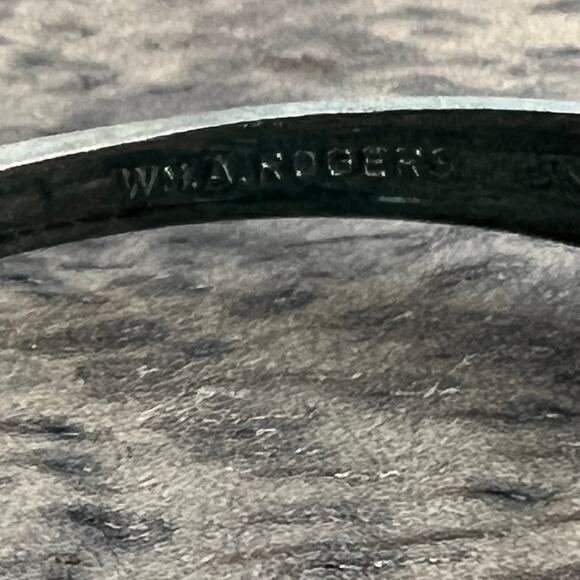 Vintage Wm. A. Rogers Oneida Silver Spoon Cuff Bracelet- Tarnished - Picture 2 of 8